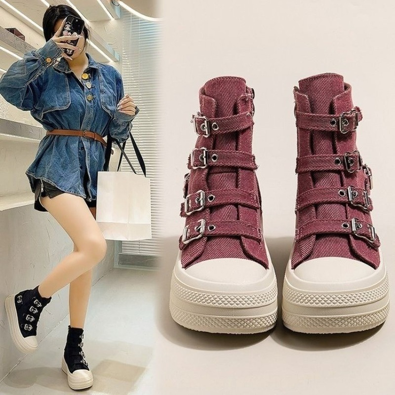 Women'S Shoes Popular - レディースシューズ 2025年春夏新作 カジュアル万能 ハイカット 厚底 スモールボードシューズ