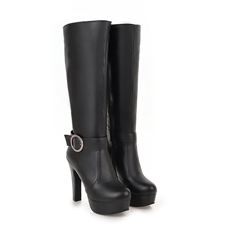 Zip Up Boots Short - ニーハイブーツ レディース ファッション 秋冬新作 ハイヒール ラウンドトゥ