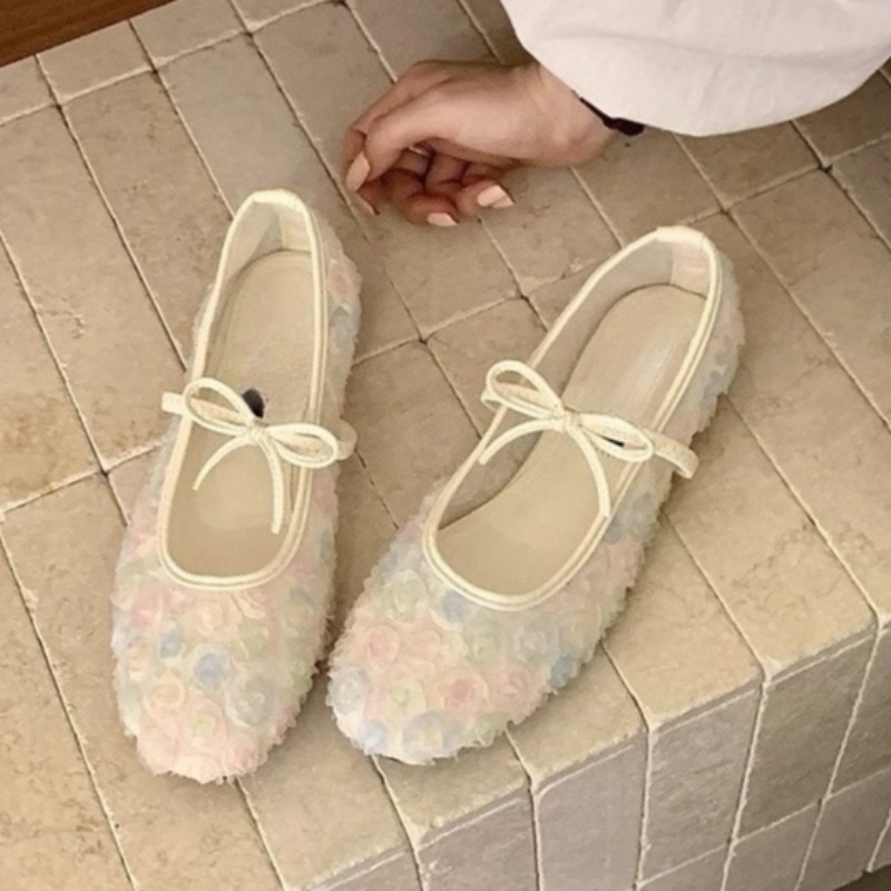 Women'S Shoes Everyday - 優しいニューチャイニーズローズメッシュメリージェーンシューズ2026春夏新作ボウソフトソールシューズ