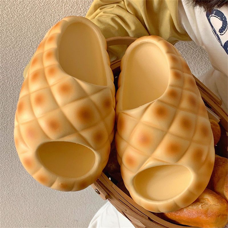 2025 デザイナー偽パイナップルパンスリッパ女性分厚いフラ - Women'S Shoes Cloud のレビューと価格