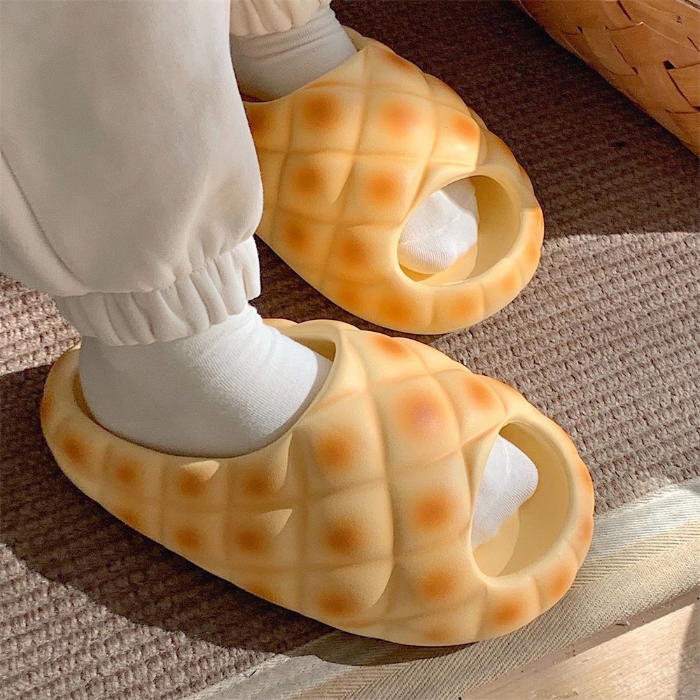 2025 デザイナー偽パイナップルパンスリッパ女性分厚いフラ - Women'S Shoes Cloud のレビューと価格