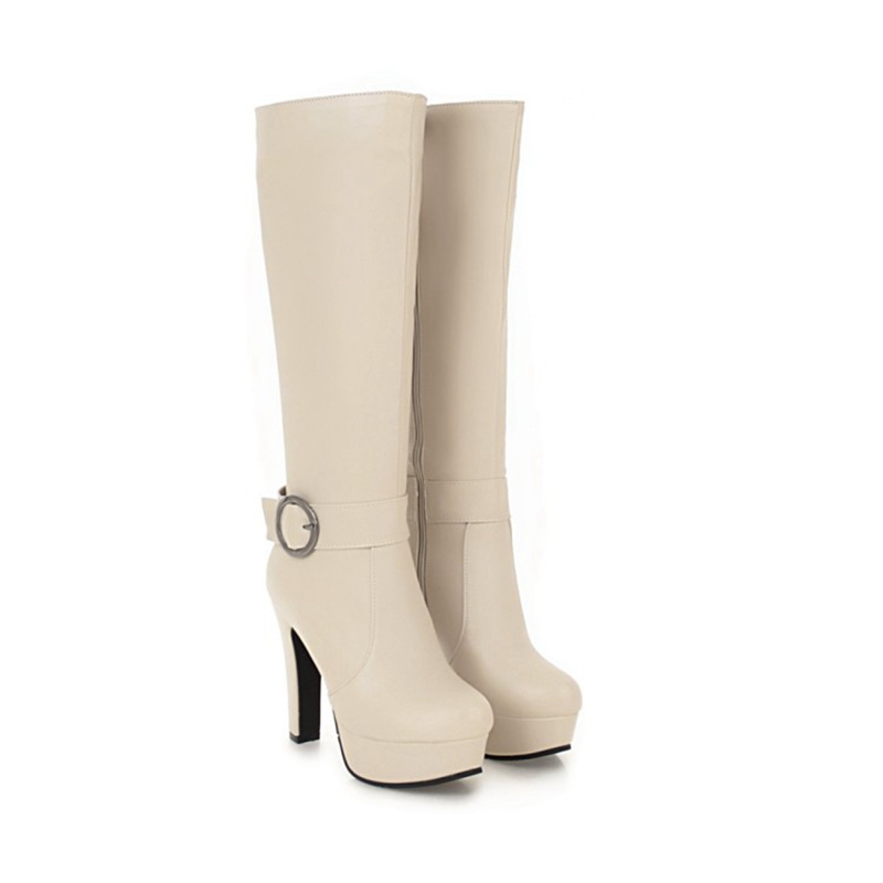 ニーハイブーツ レディース ファッション 秋冬新作 ハイヒー - Zip Up Boots Short のレビューと価格