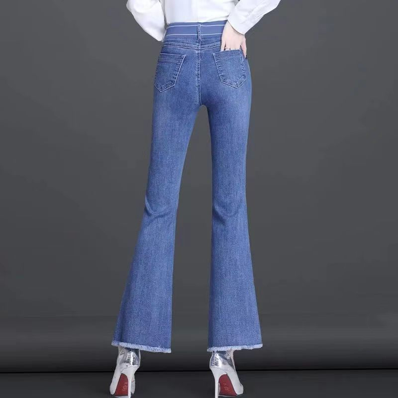 女性用伸縮性ジーンズ,ハイウエスト,快適なパンツ,ブーツカッ - Women Shoes Jeans のレビューと価格