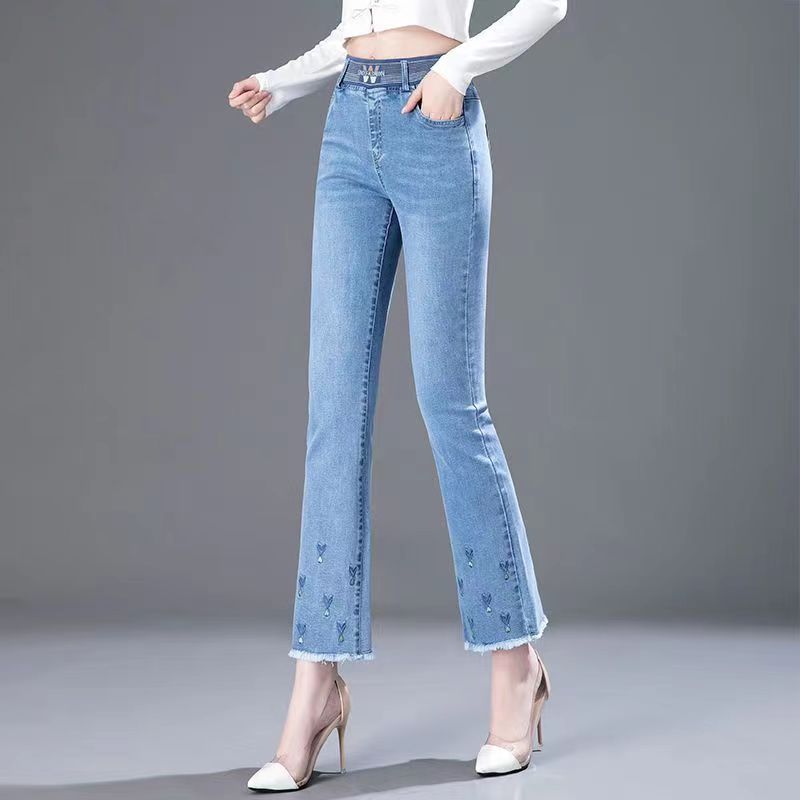 女性用伸縮性ジーンズ,ハイウエスト,快適なパンツ,ブーツカッ - Women Shoes Jeans のレビューと価格