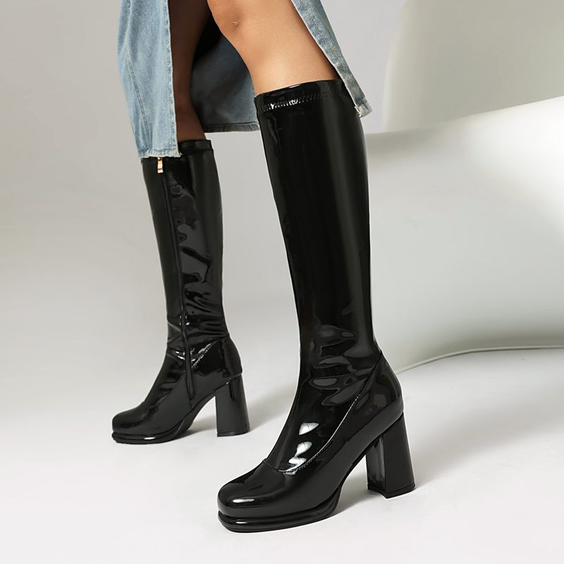 SIMLOVEYO セクシーな女性のニーブーツラウンドトゥチ - Zip Up Boots Short のレビューと価格