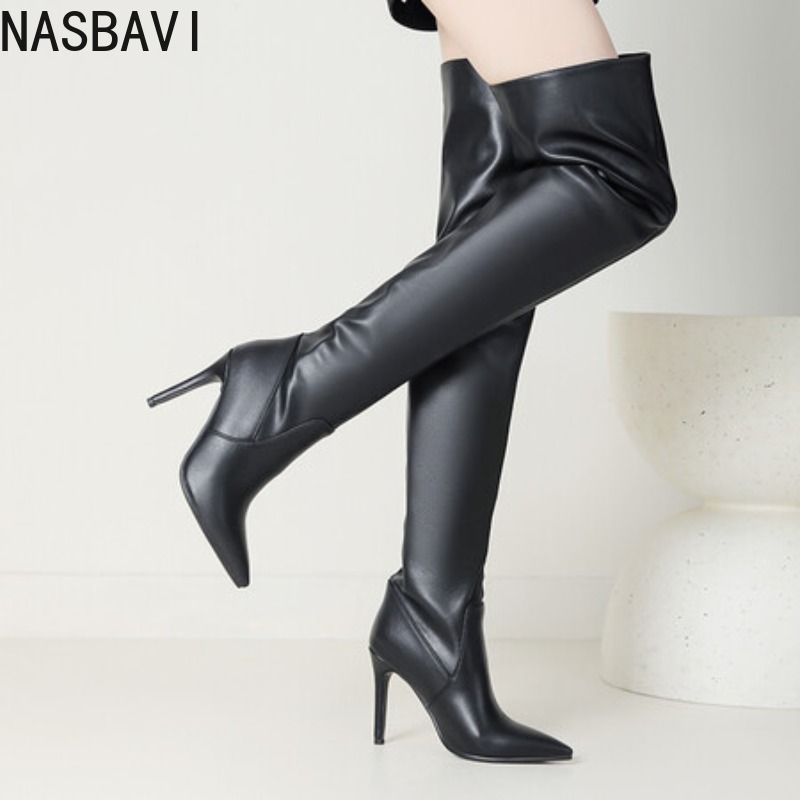 NASBAVI 黒ポインテッドトゥ高級デザイナー女性靴ワイド - Zip Up Boots Short のレビューと価格