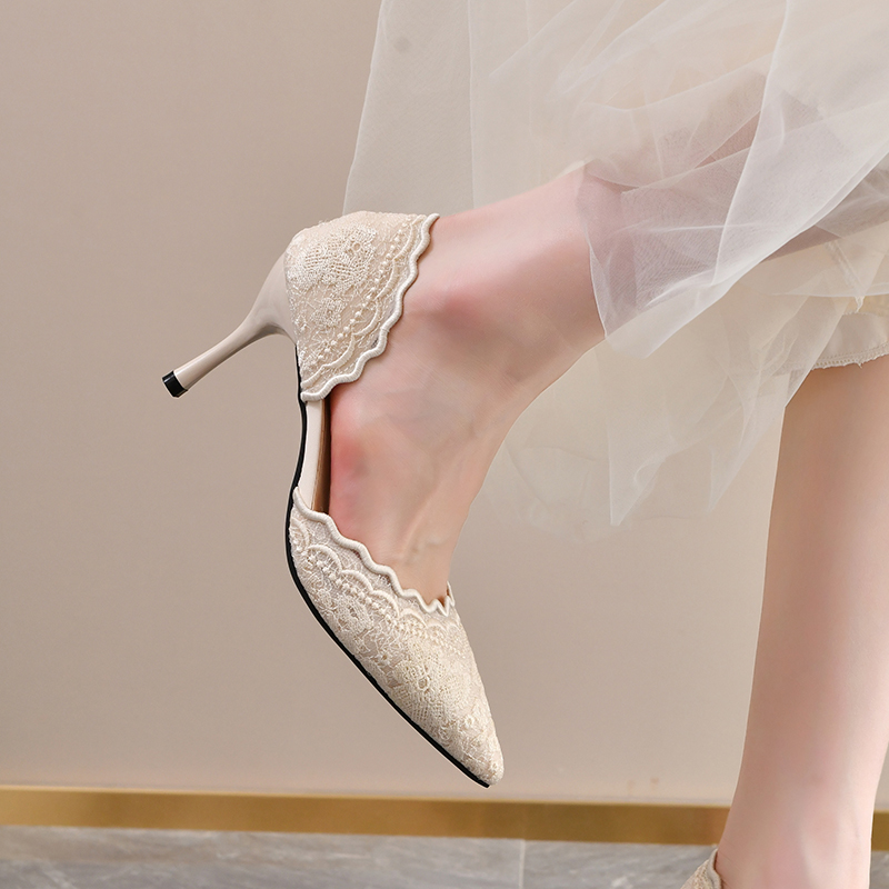 レースのポインテッドトゥハイヒール レディース 2026年新 - Slingback Pumps Women のレビューと価格