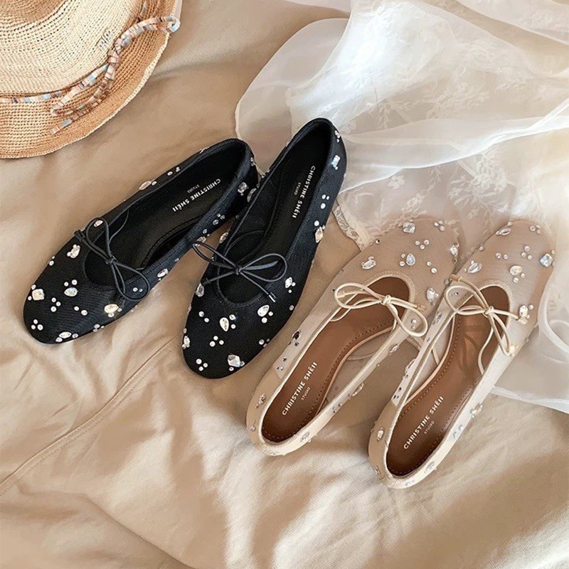 夏のエレガントな女性用キラキラ光るラインストーンボウメッシュ - Women'S Shoes Popular のレビューと価格