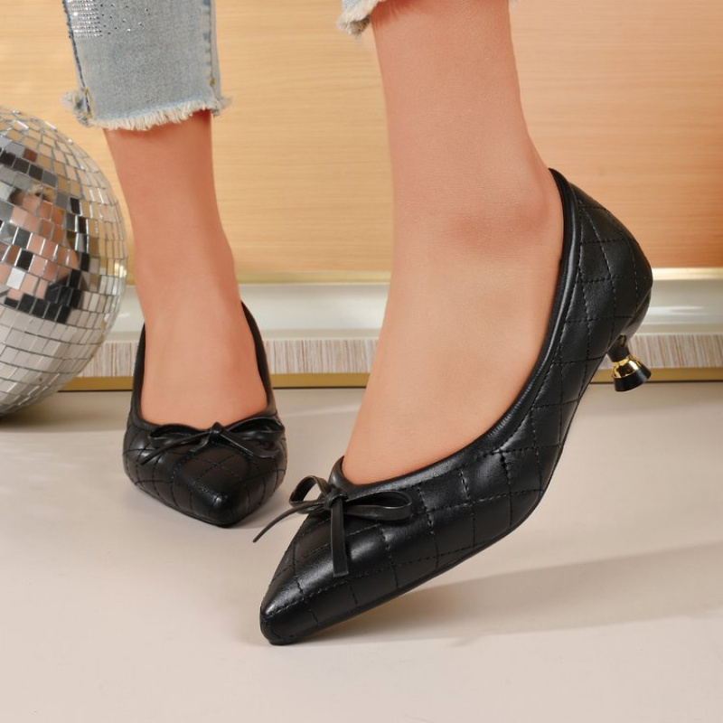 ヴィンテージ レディース ポインテッドトゥ ボウ キトゥンヒ - Women'S Shoes Non Slip のレビューと価格