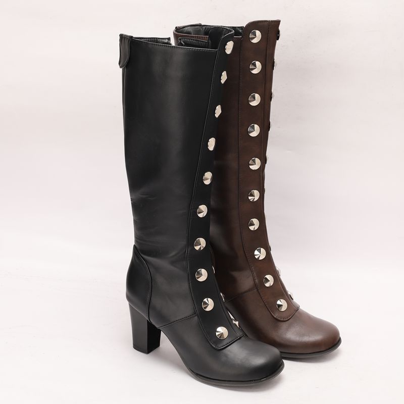 REAVE CAT 女性用ニーハイブーツ ラウンドトゥ ブロ - Zip Up Boots Short のレビューと価格