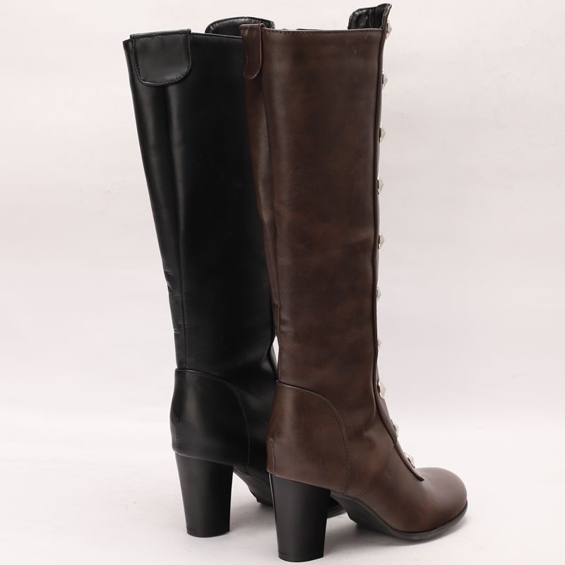 REAVE CAT 女性用ニーハイブーツ ラウンドトゥ ブロ - Zip Up Boots Short のレビューと価格