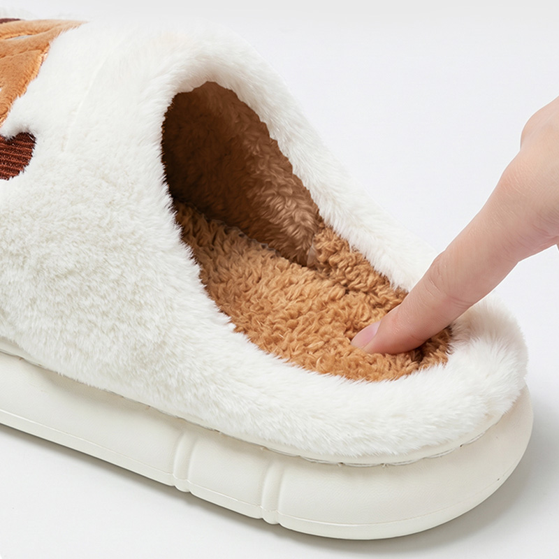 かわいい漫画風ダックスフントの毛皮のような室内スリッパ、女性 - Women'S Shoes Cloud のレビューと価格