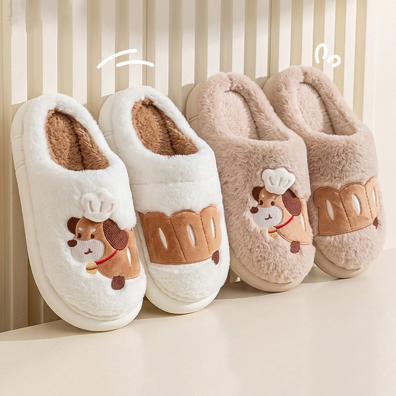 かわいい漫画風ダックスフントの毛皮のような室内スリッパ、女性 - Women'S Shoes Cloud のレビューと価格