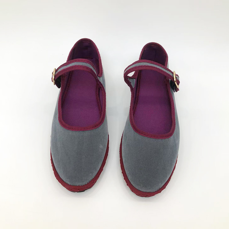 グレーメリージーンズフラットシューズ レディース ラウンドト - Women Shoes Jeans のレビューと価格